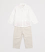 Cotton-Linen Shirt, Cummerbund and Shorts Set (3 Months - 4 Years)