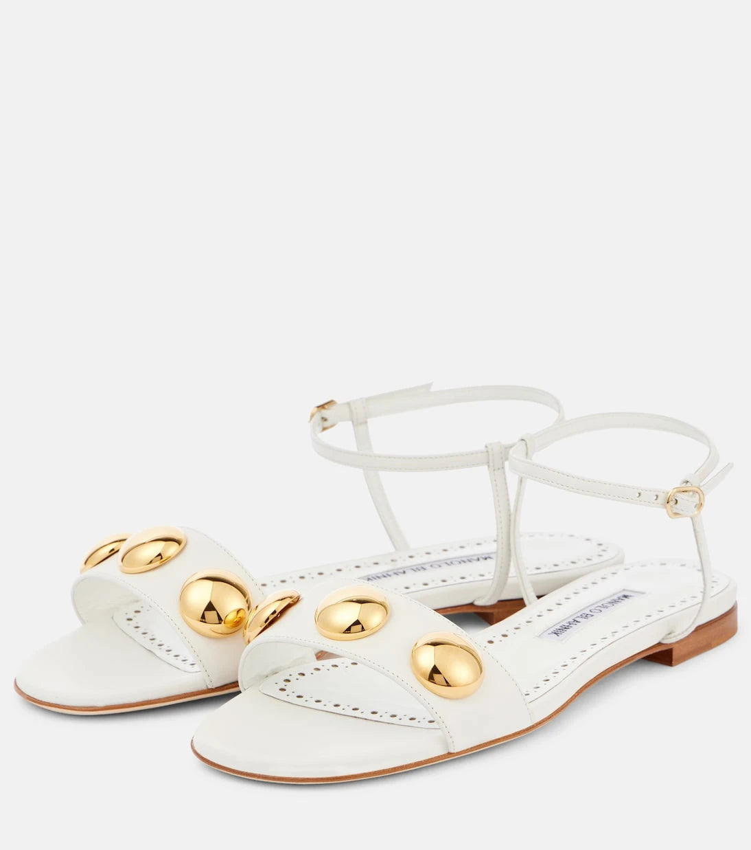 Manolo Blahnik - Chaouhen embellished leather sandals