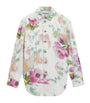 White Denim Floral Overshirt