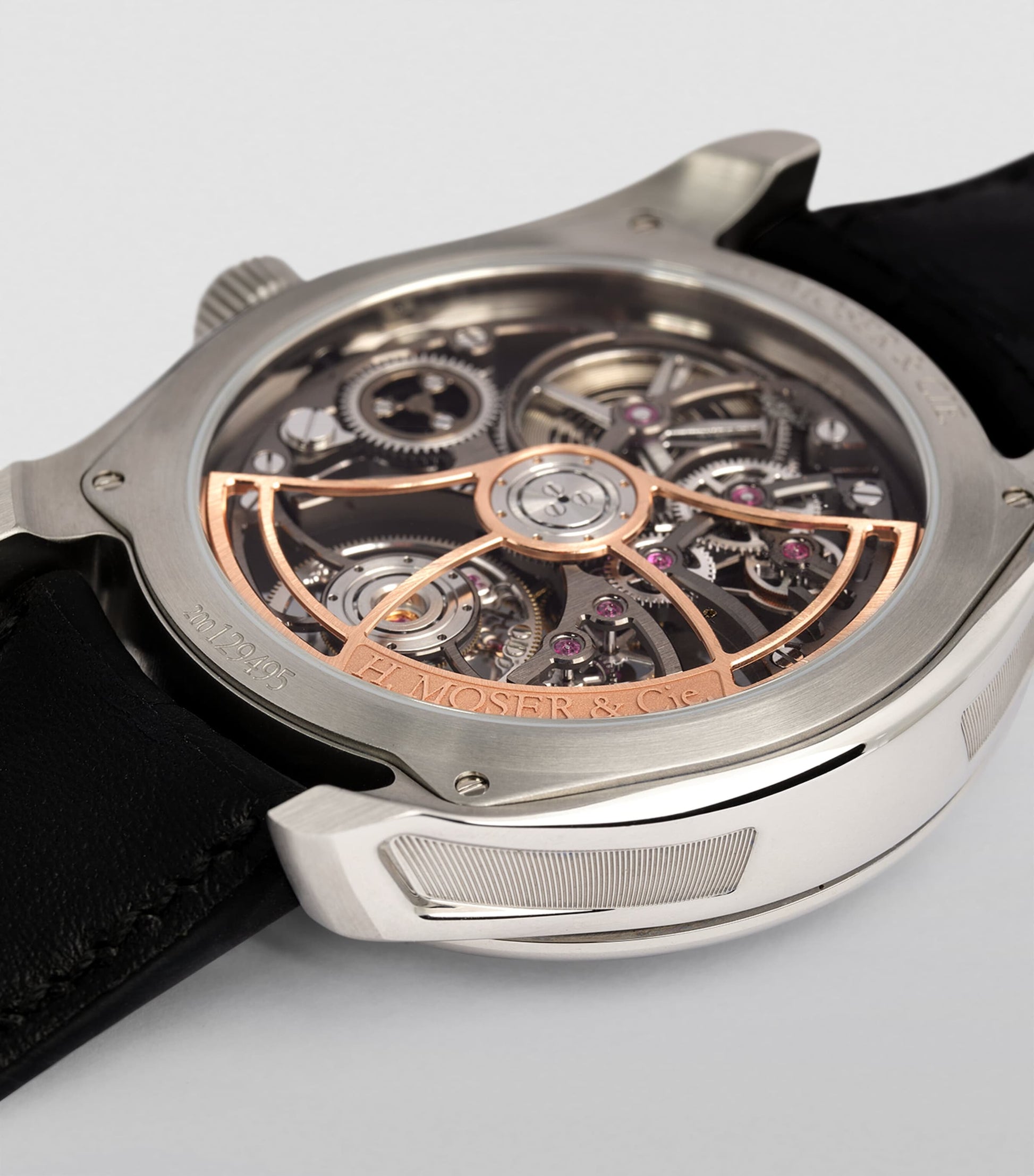 H. Moser & Cie Stainless Steel Pioneer Tourbillon Skeleton Watch 42.8mm