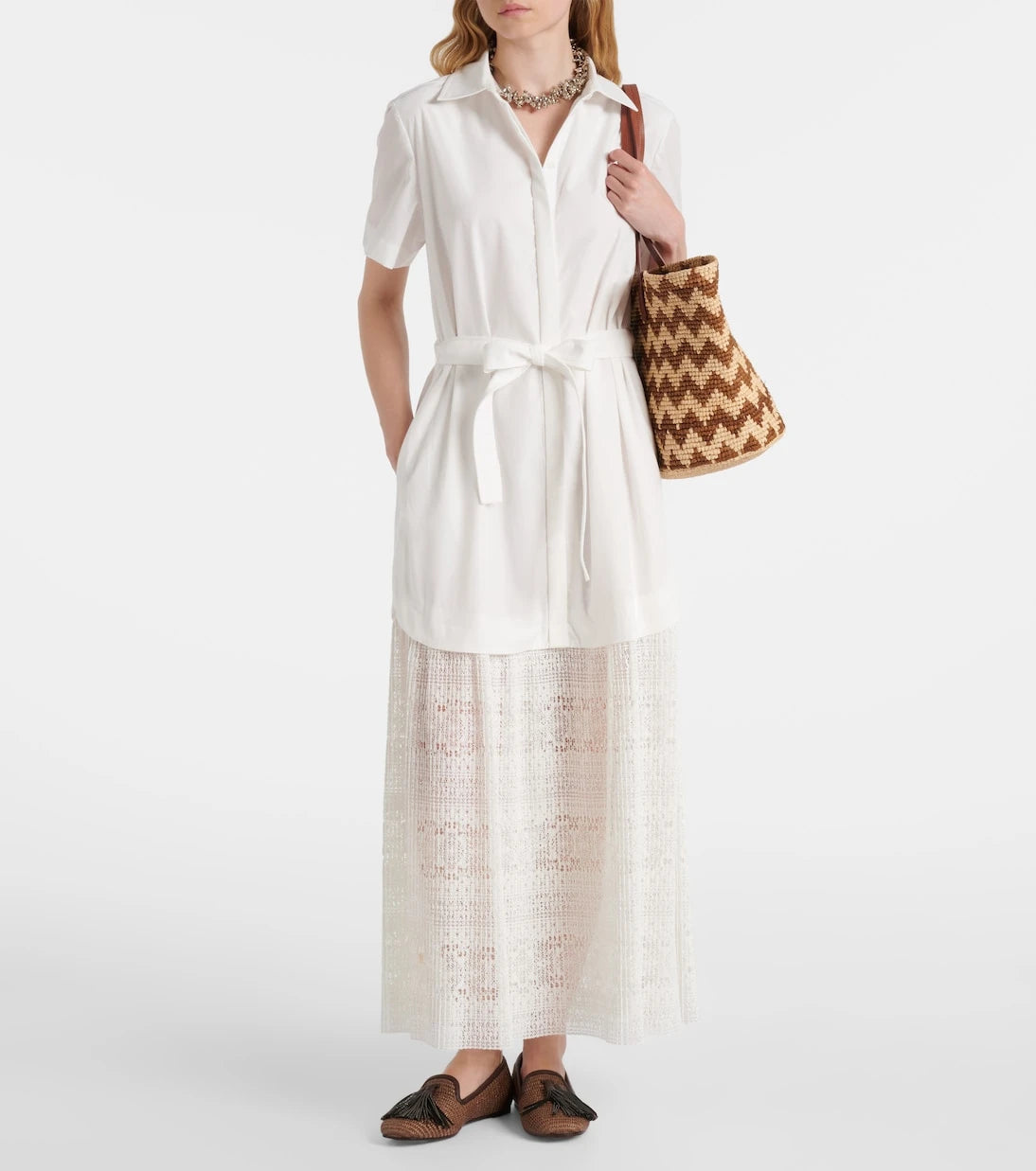 Simkhai - Jenner poplin and lace shirt dress