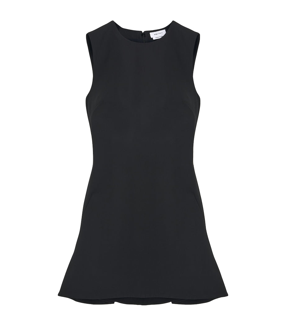 Black Wool-Blend Mini Dress