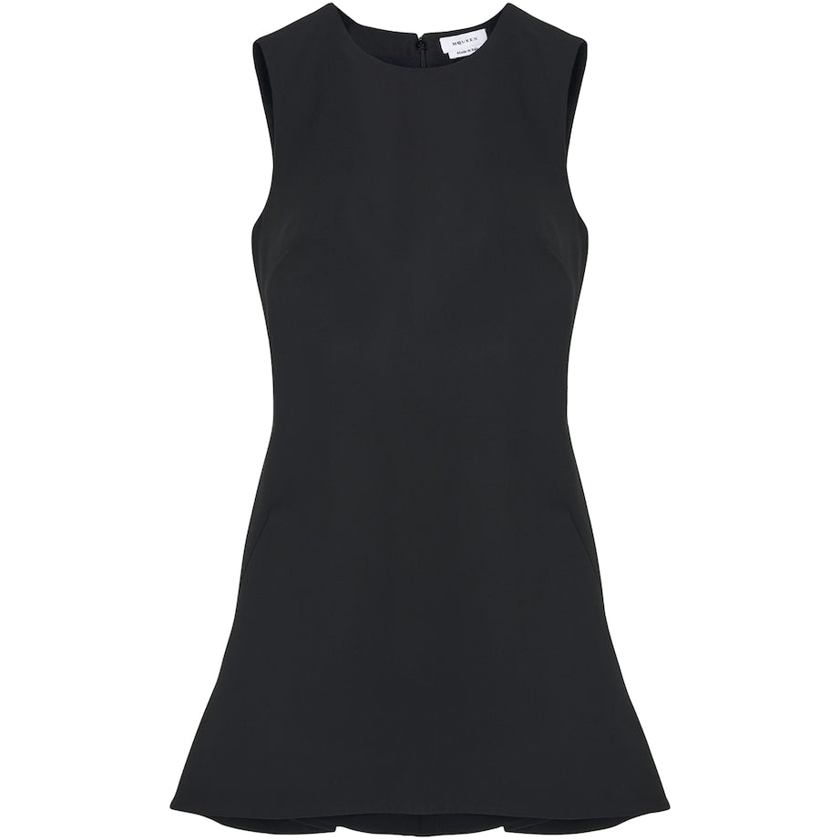 Black Wool-Blend Mini Dress