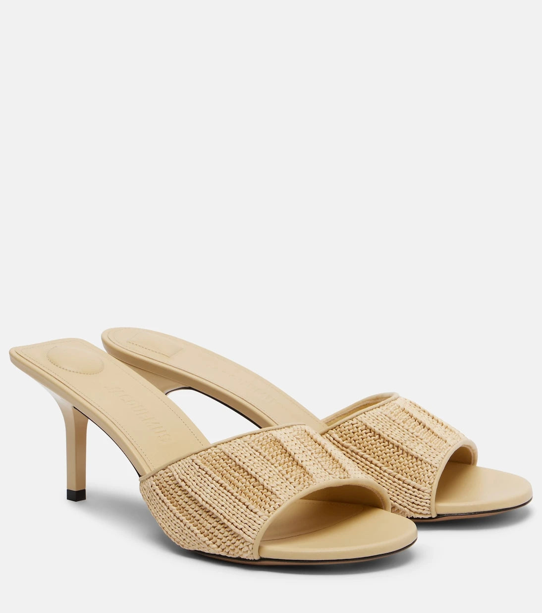 Jacquemus - Cubisto raffia-effect mules