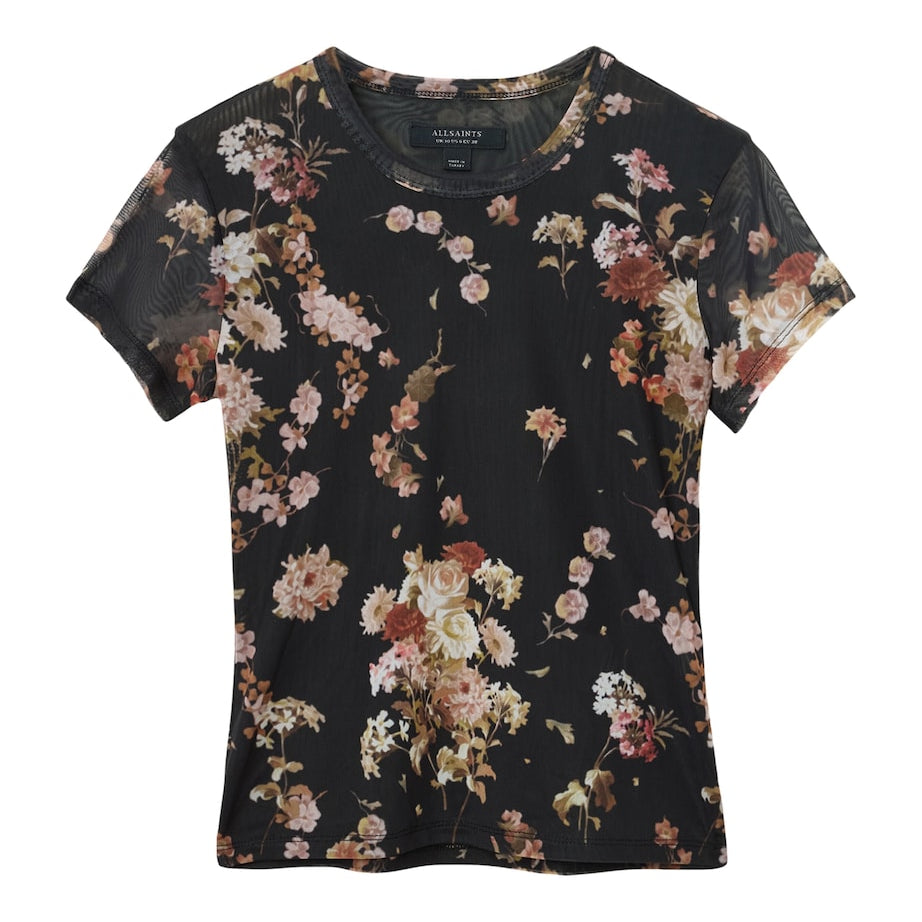 Floral Print Ellie T-Shirt ARMADA BLACK