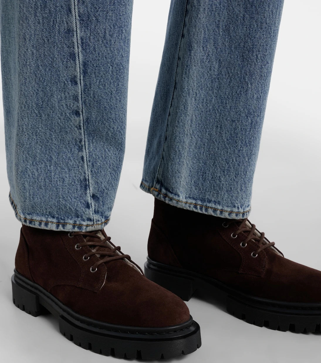 Staud - Henry shearling-lined suede combat boots