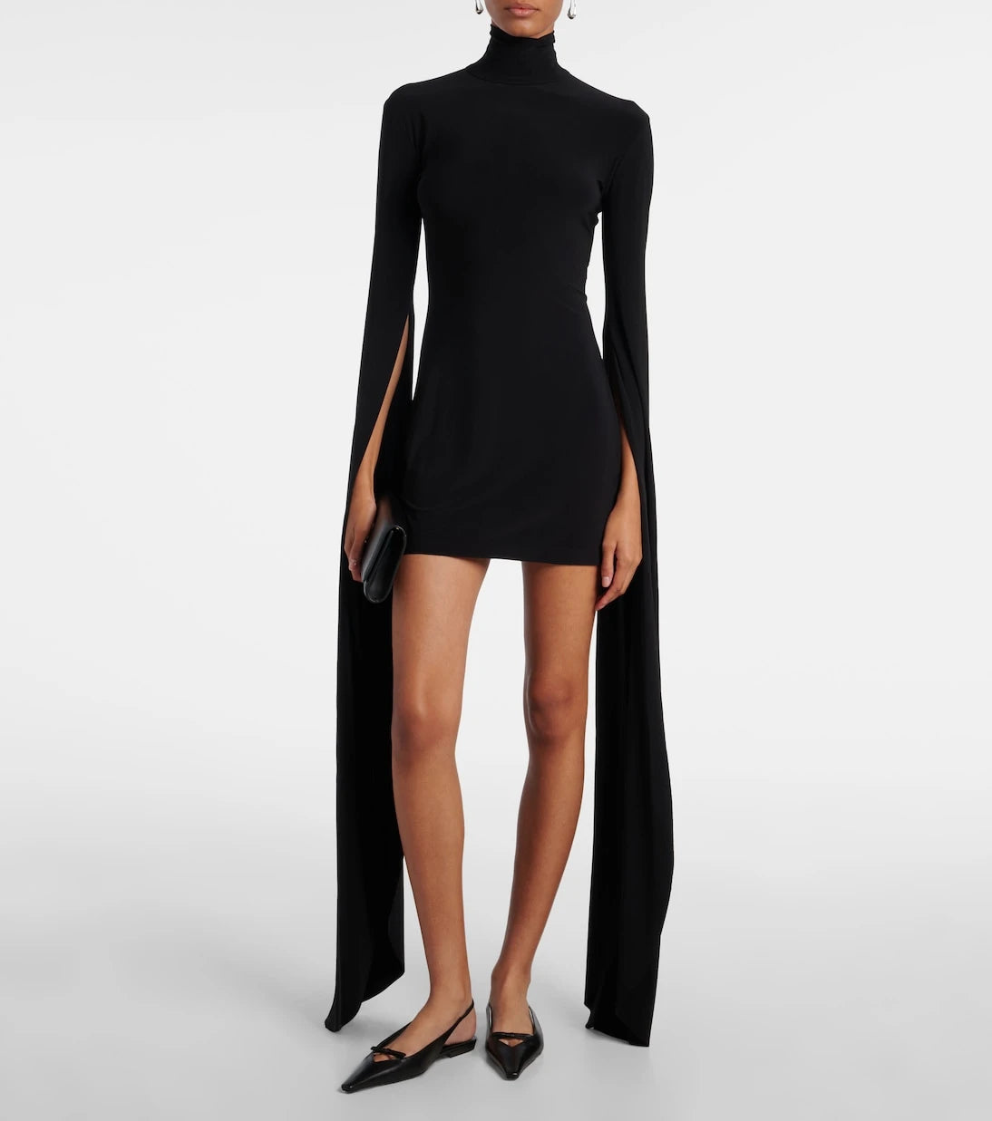 Norma Kamali - High-neck jersey minidress