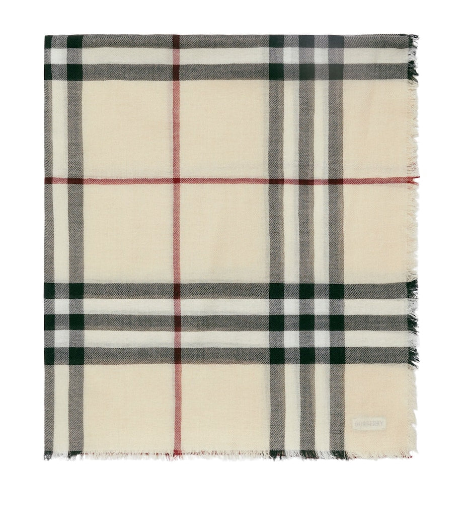 Wool Wide Check Scarf