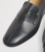 Leather Debossed Logo Loafers