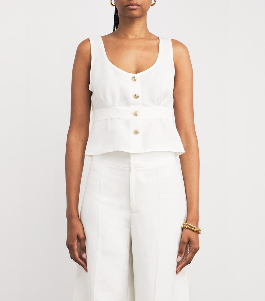 PAIGE Linen-Blend Caine Top