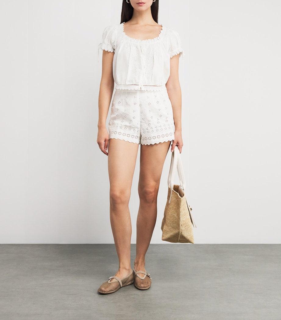 DÔEN White Organic Cotton Arbre Shorts