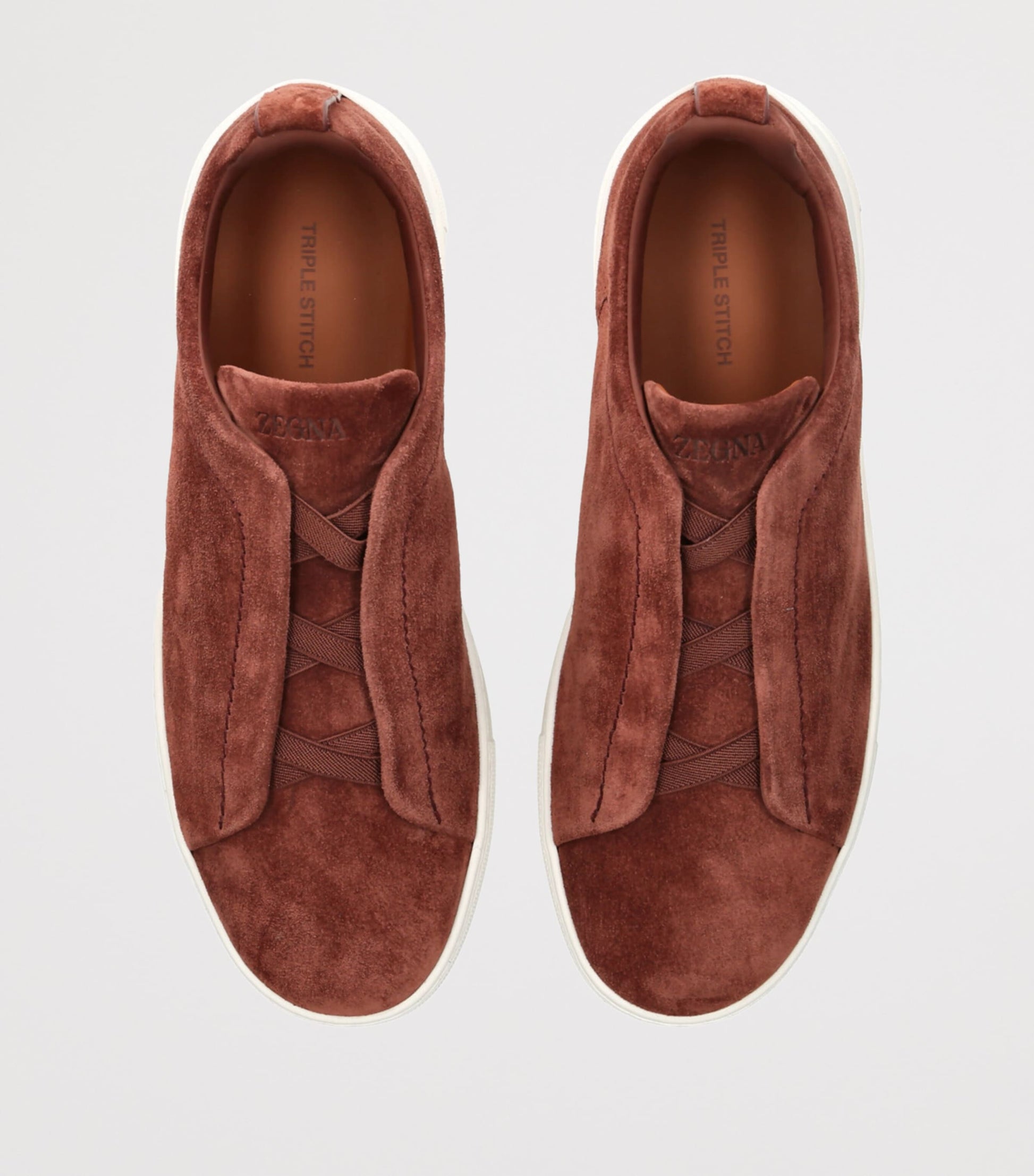 Zegna Suede Triple Stitch Sneakers