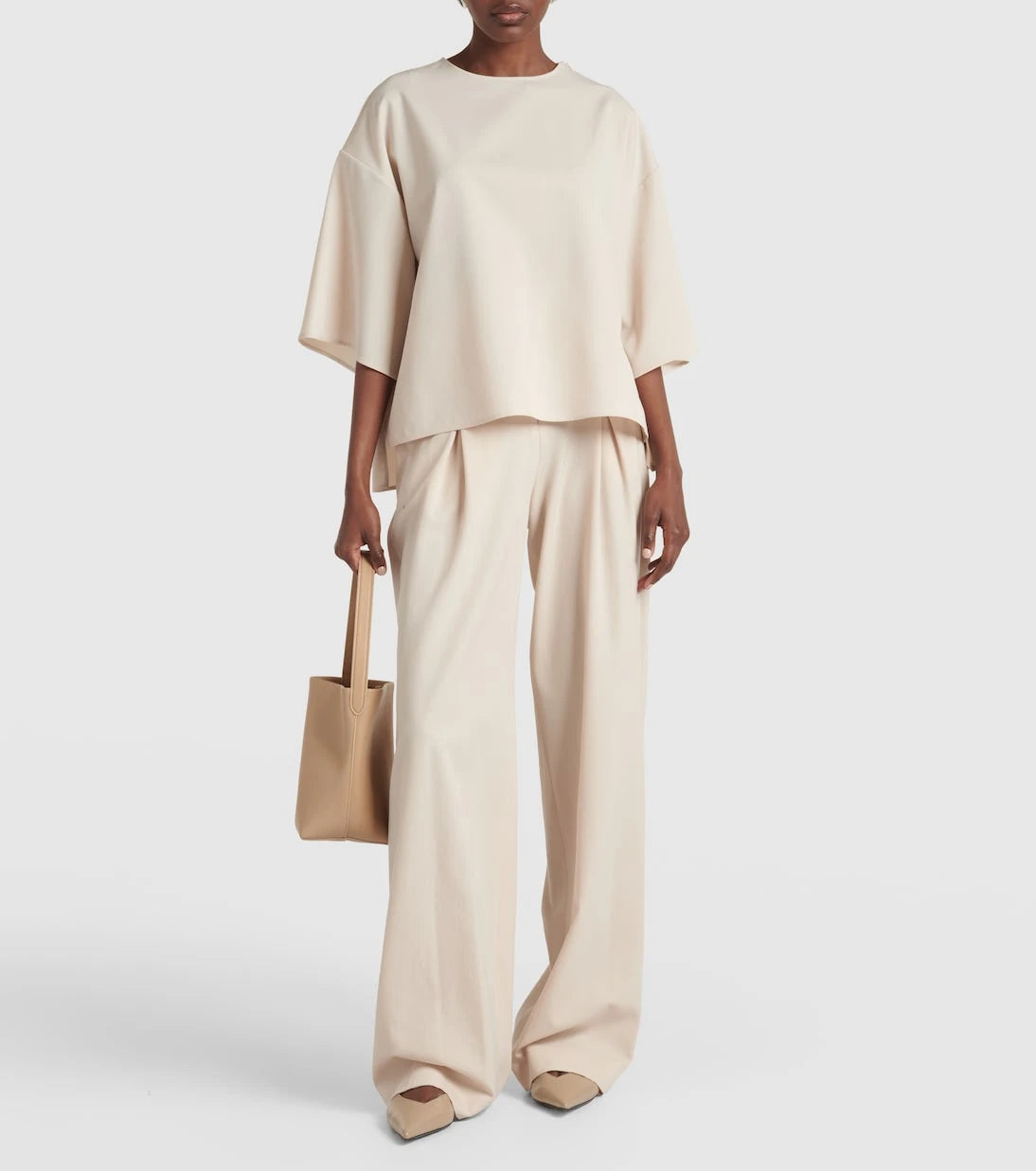 Fforme - Faye high-rise wool wide-leg pants
