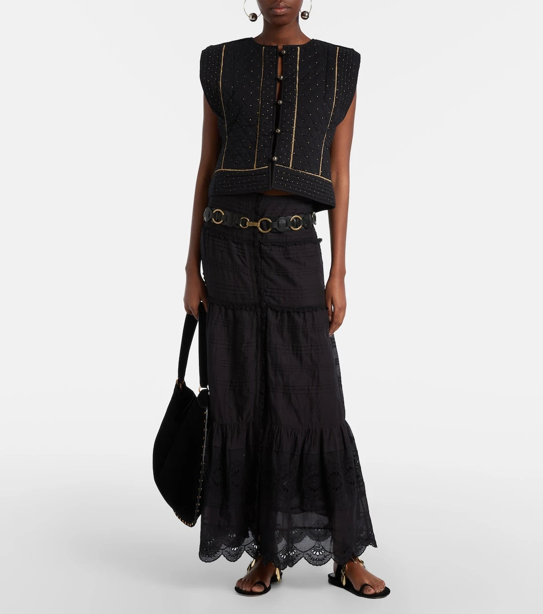 Marant Etoile - Paoline lace-trimmed maxi skirt