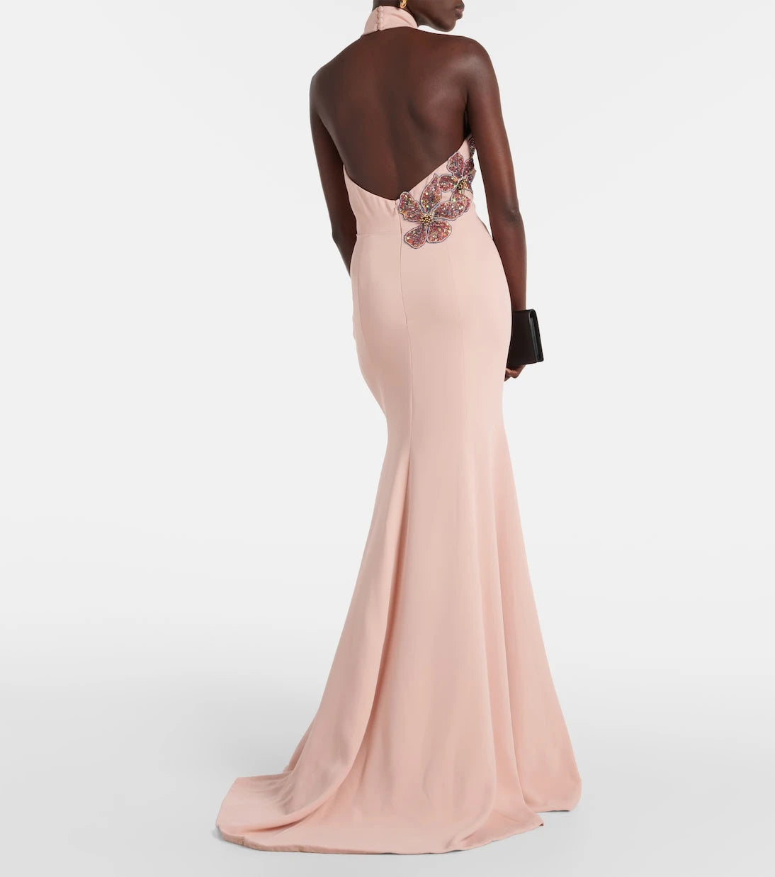 Costarellos - Beaded floral-appliqué gown