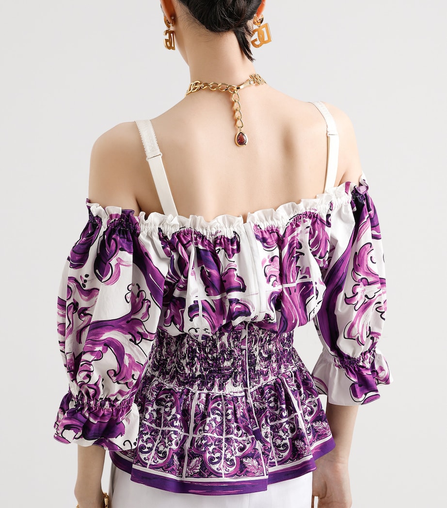 Multi Shirred Printed Top