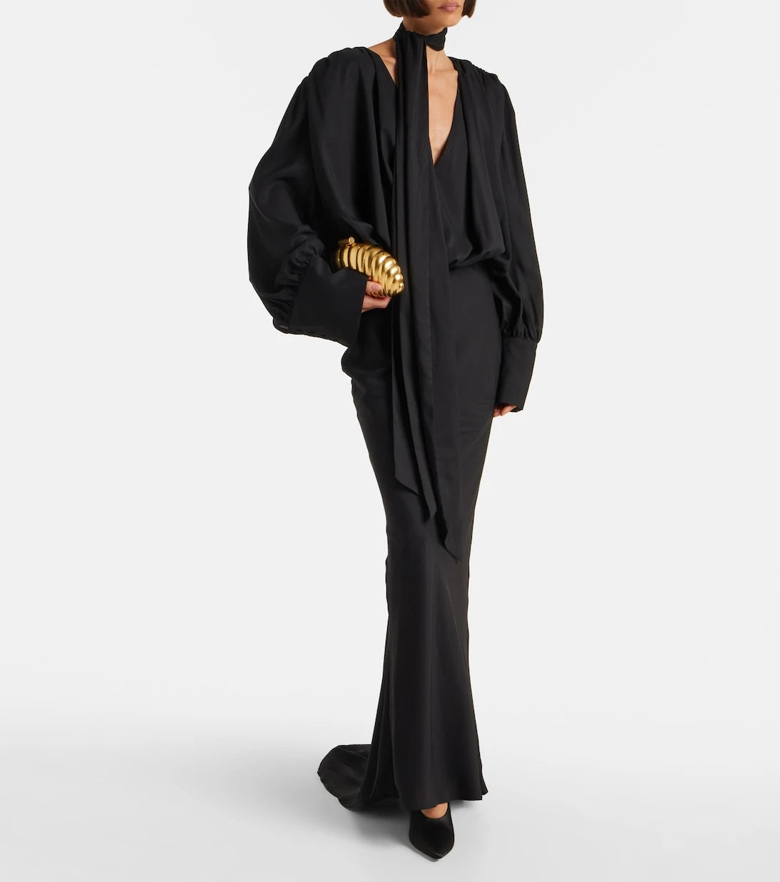 Rotate - Savannah scarf-detail chiffon gown