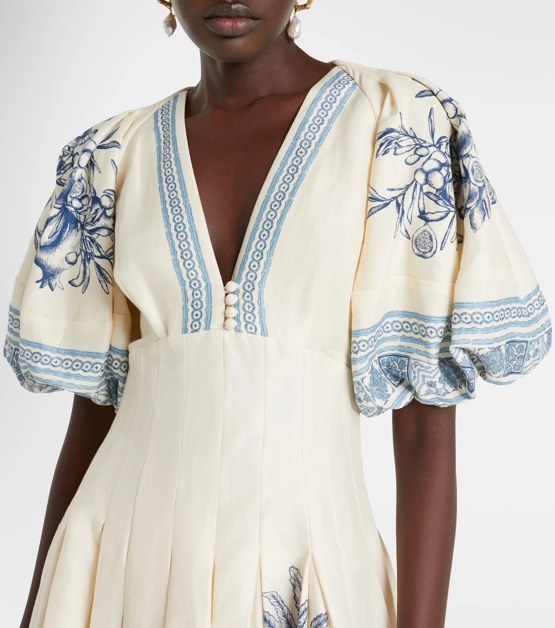 Alémais - Villa Romantica linen-blend midi dress