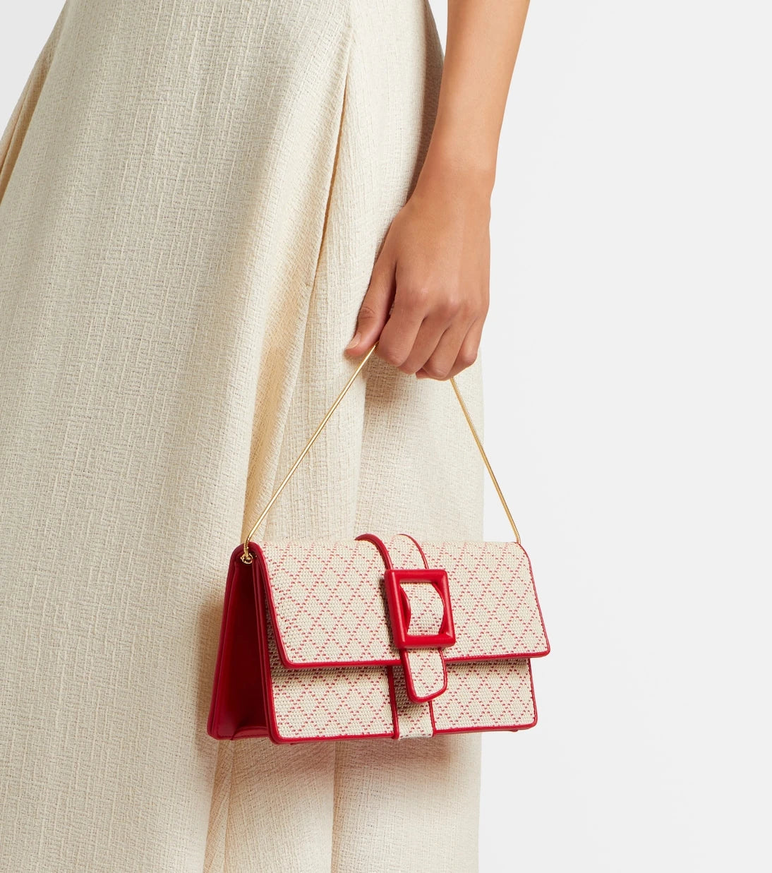 Manolo Blahnik - Maycap raffia-effect clutch