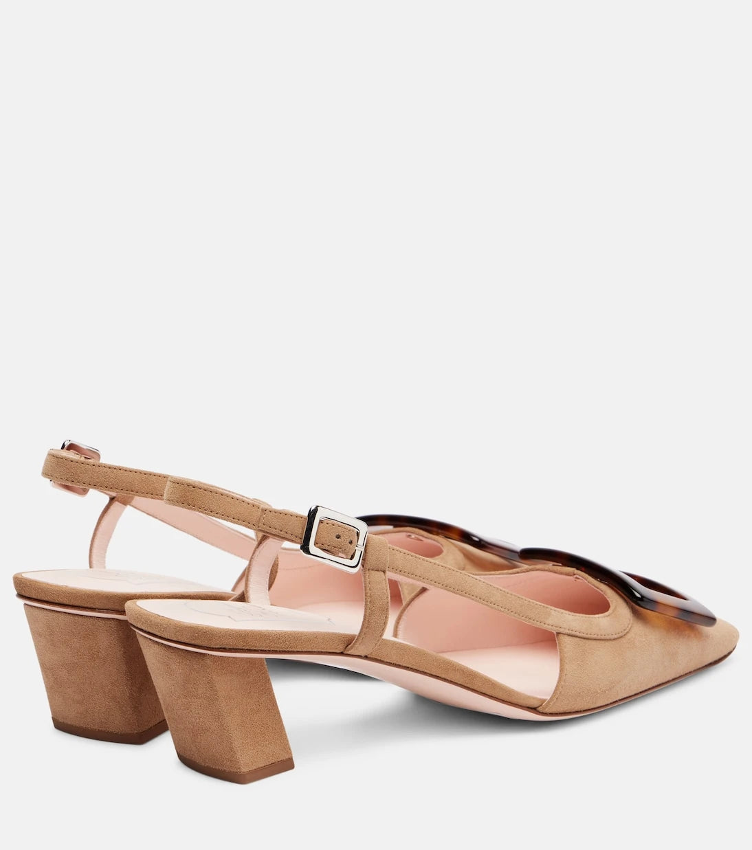 Roger Vivier - Belle Vivier 45 suede slingback pumps