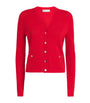 Tory Burch Red Monogram Pointelle Cardigan