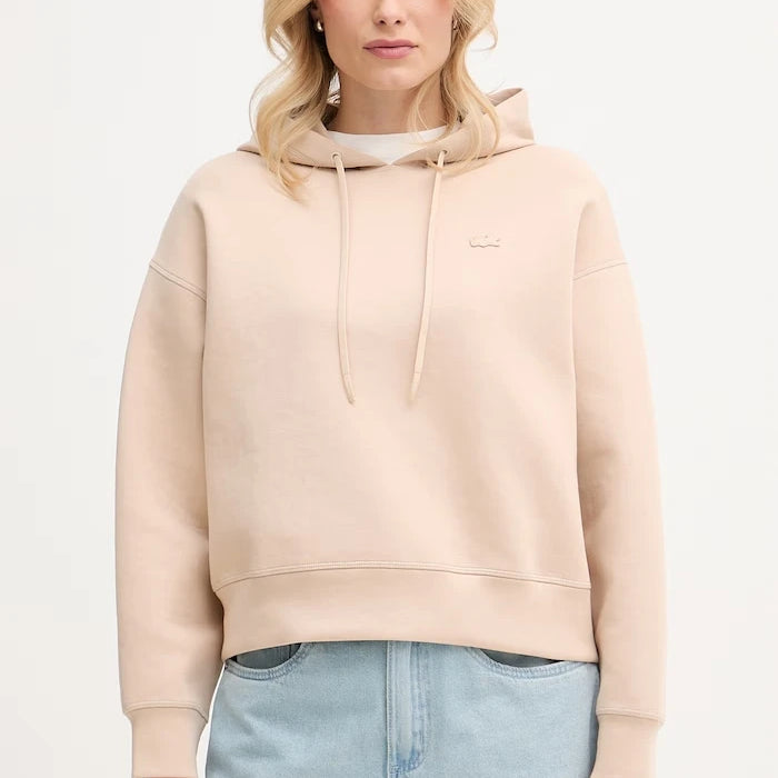 Lacoste суичър с качулка дамски с памук
