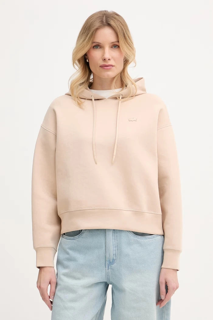 Lacoste суичър с качулка дамски с памук