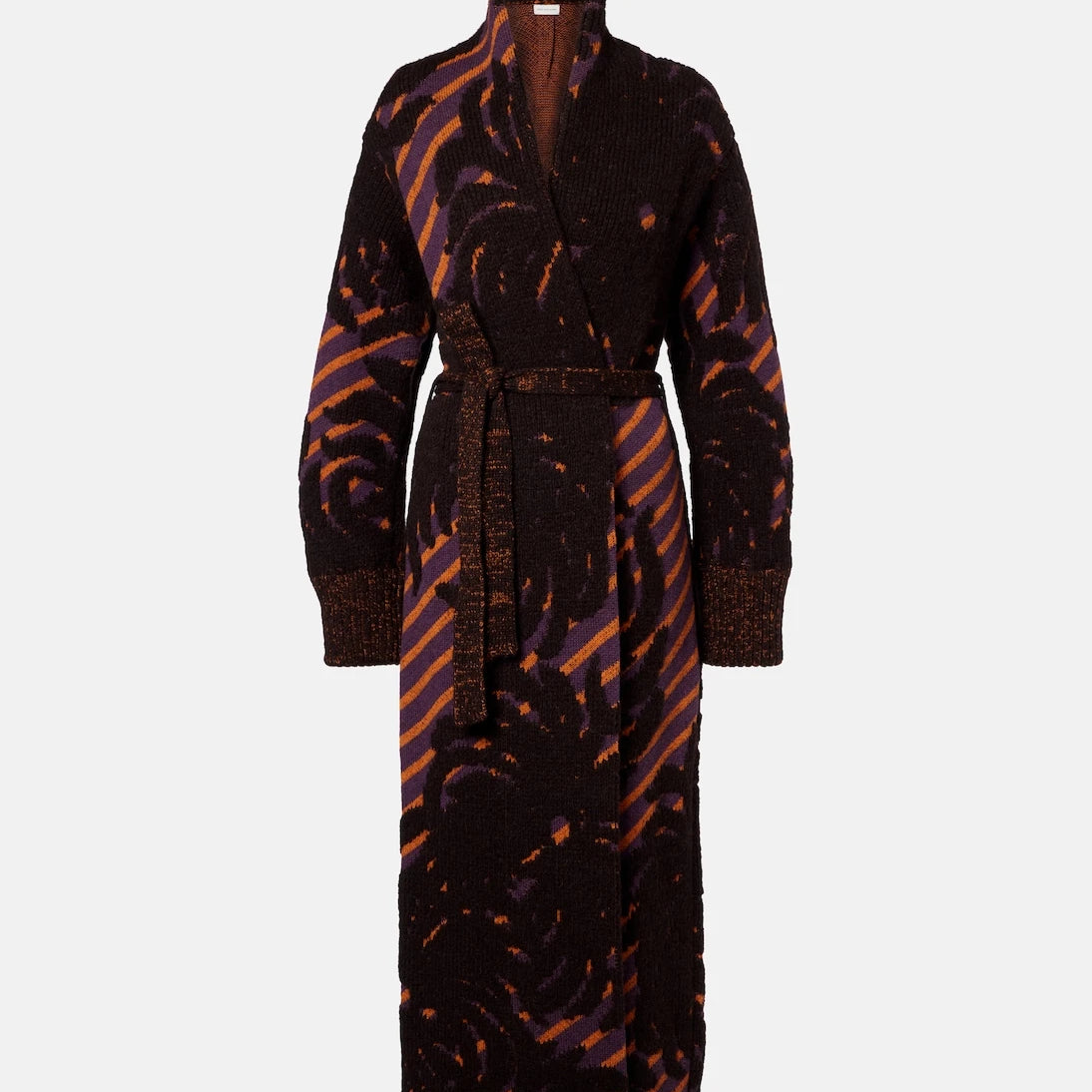 Dries Van Noten - Wool and alpaca-blend jacquard wrap coat