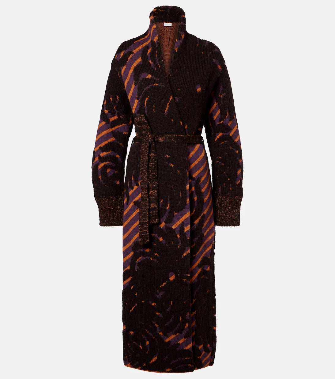 Dries Van Noten - Wool and alpaca-blend jacquard wrap coat