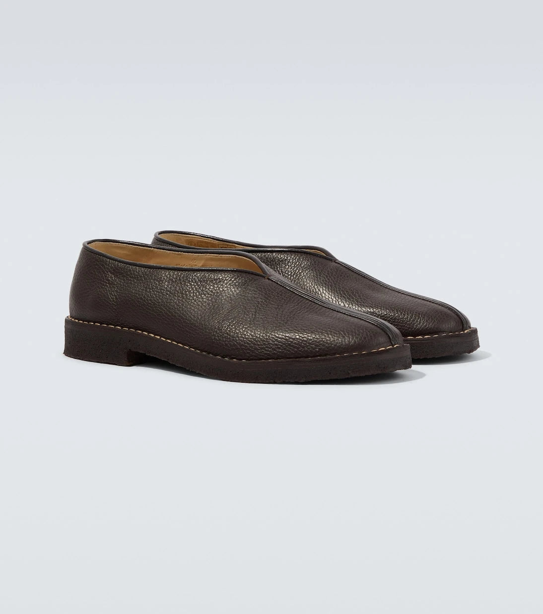 Lemaire - Piped leather slip-on shoes
