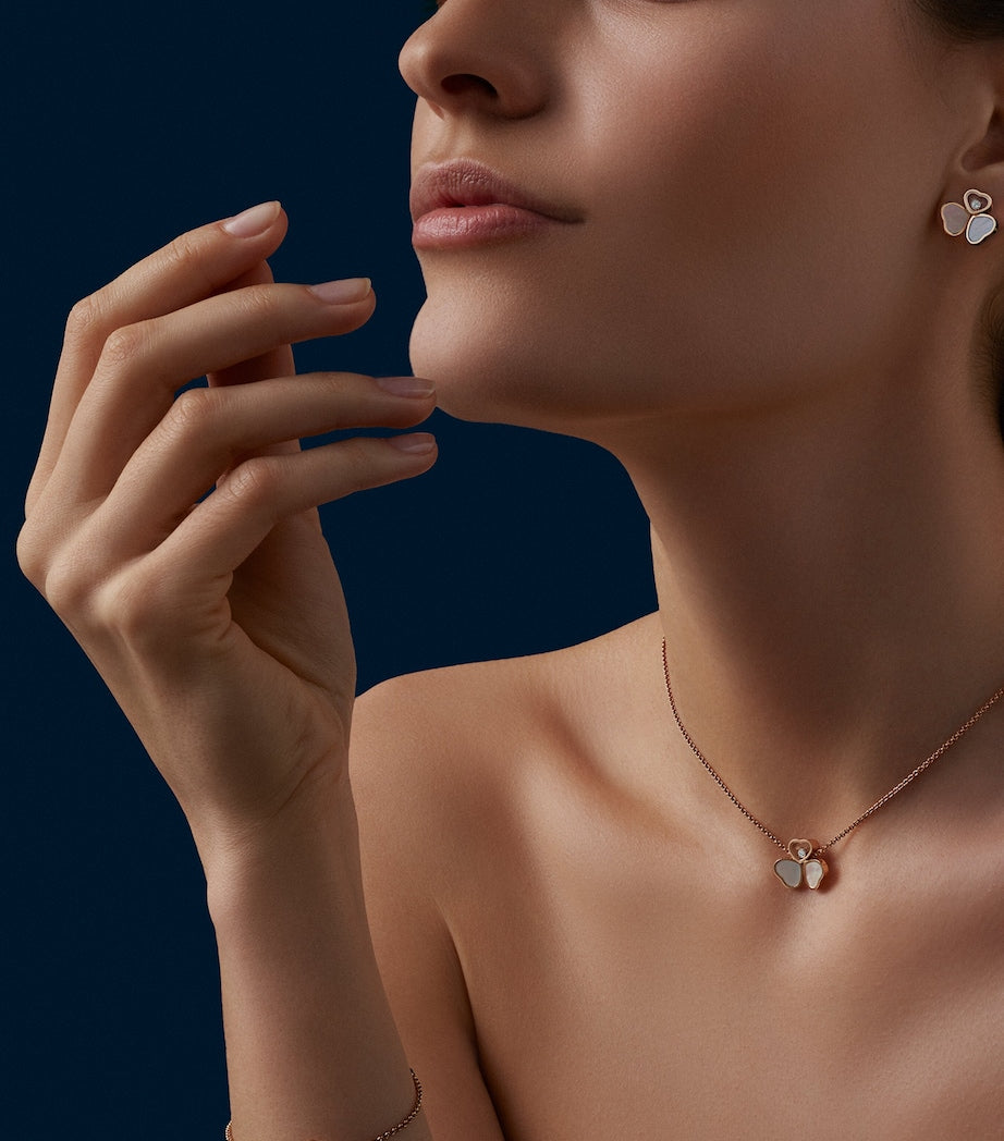 Rose Gold, Diamond and Mother-of-Pearl Happy Hearts Bracelet 18K ROSE GOLD