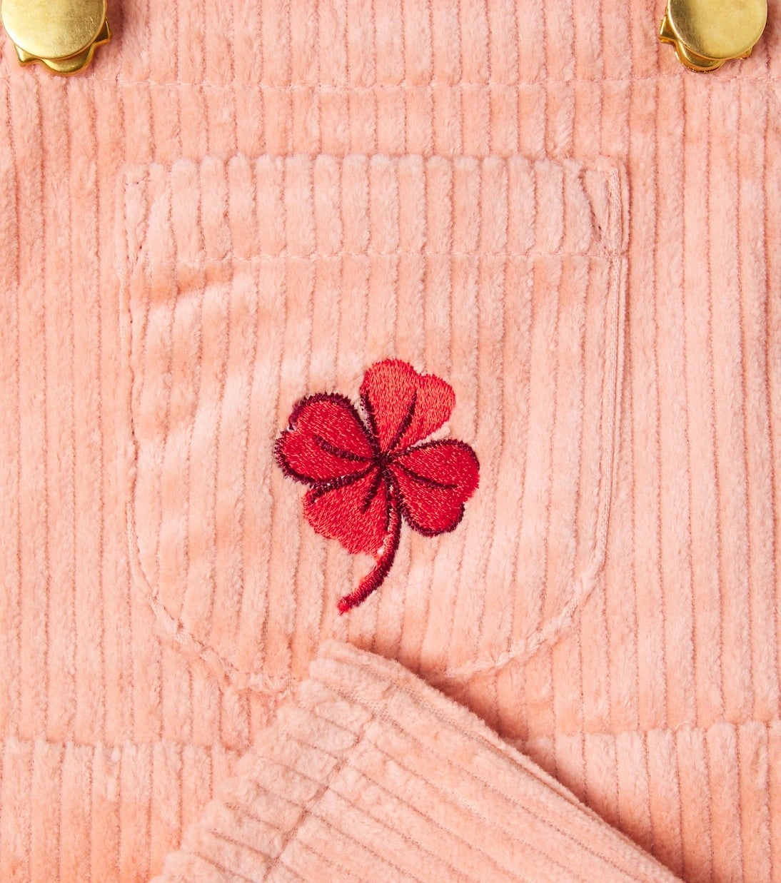 Mini Rodini - Baby embroidered cotton corduroy overalls