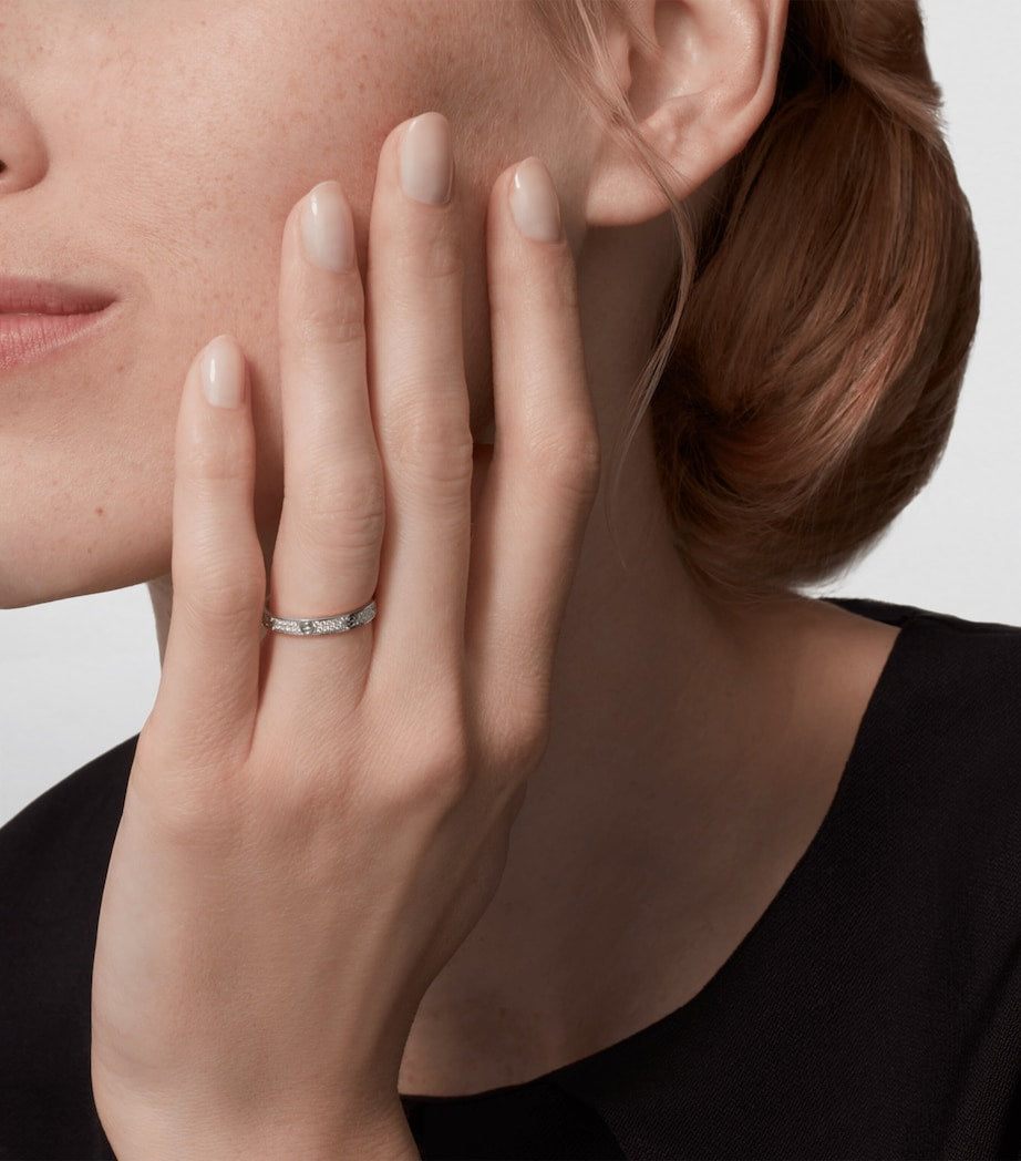 White Gold and Diamond LOVE Ring