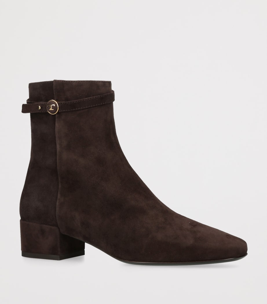 Tod's Brown Suede Stivaletto Cuoio Ankle Boots 35