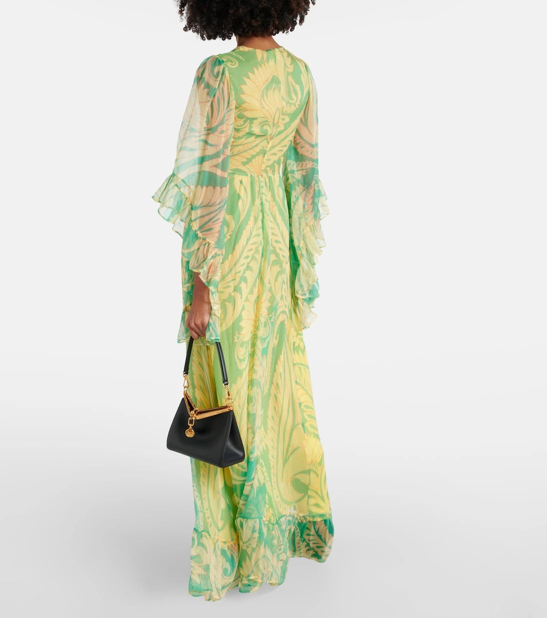 Etro - Printed ruffled silk maxi dress