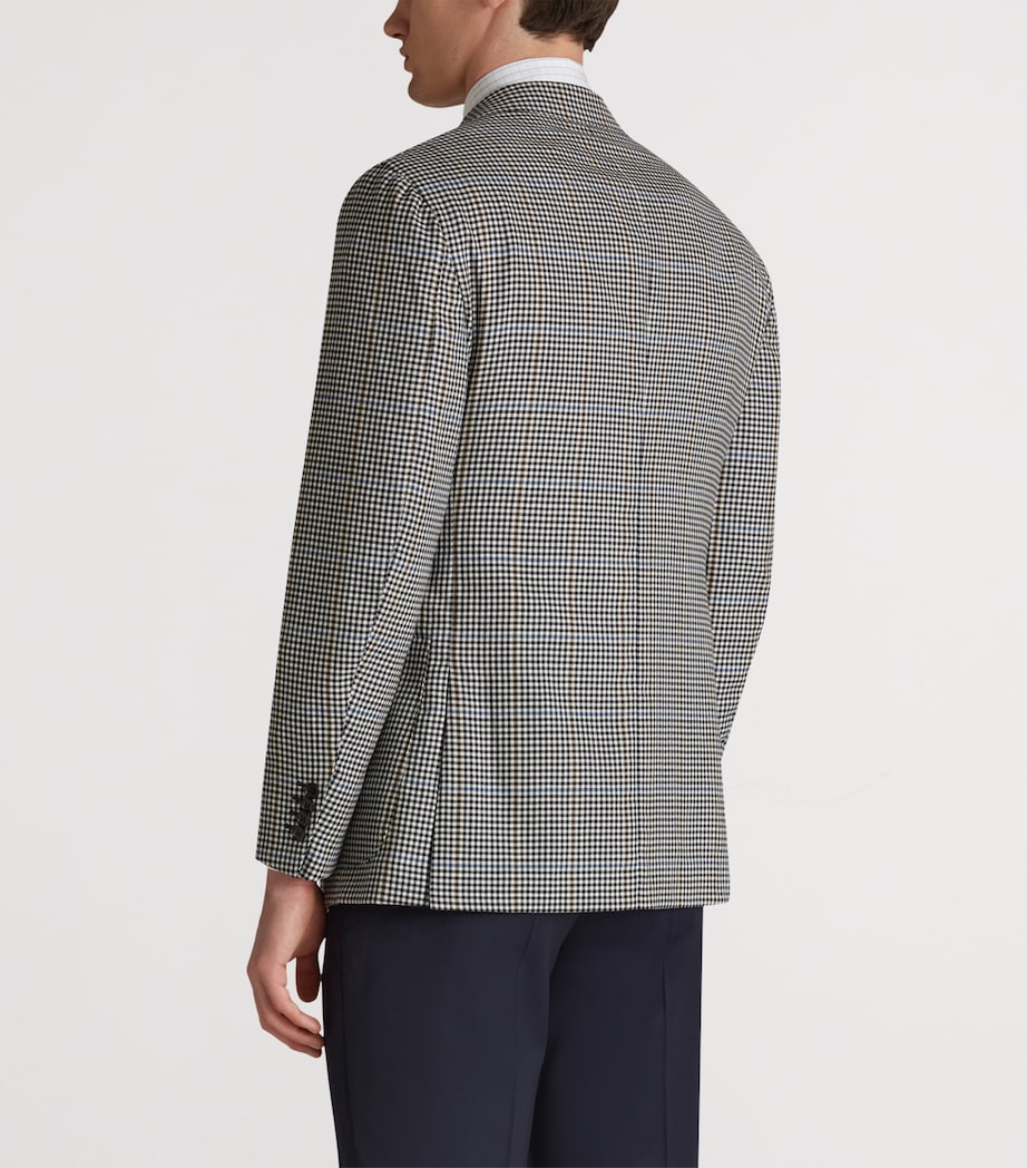 Ivory Merino Wool Gingham Cavendish Blazer