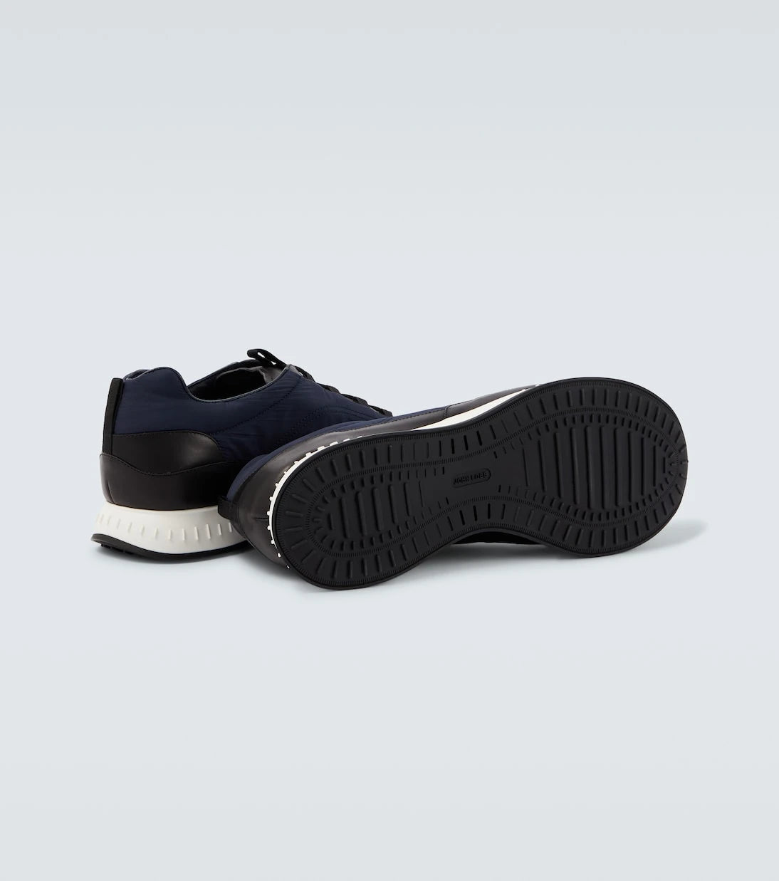 John Lobb - Leather-trimmed slip-on sneakers
