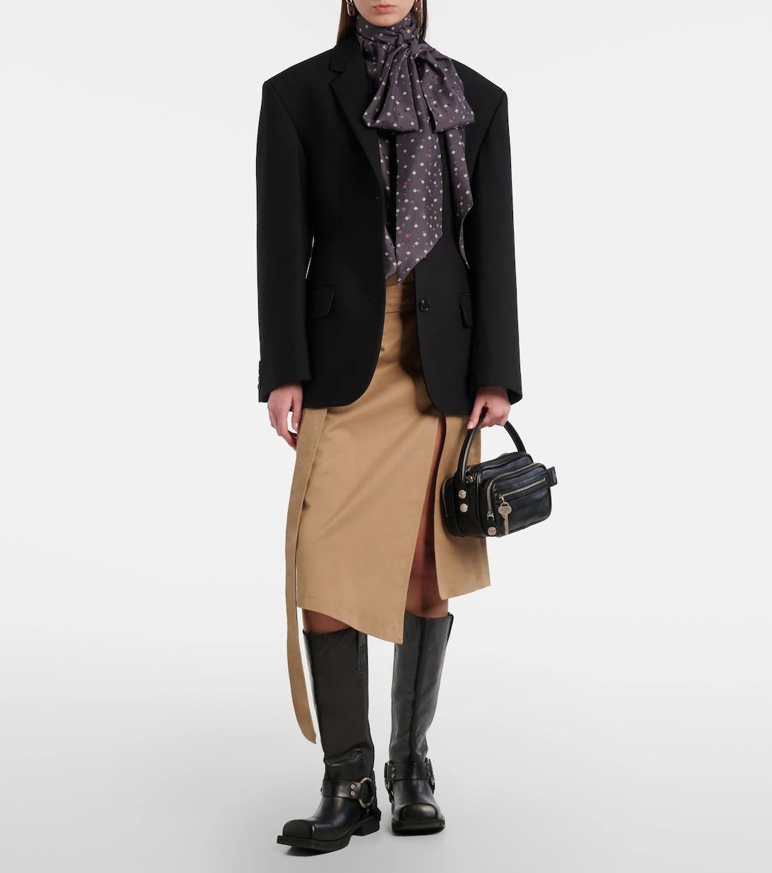 Acne Studios - حقيبة كاميرو كيت جلدية بمقبض علوي