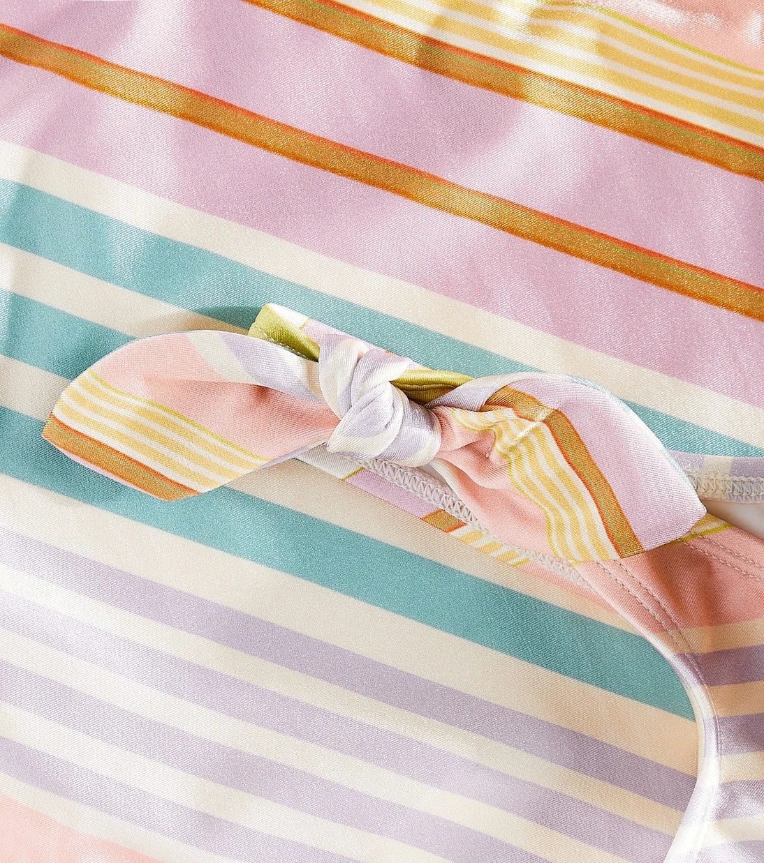 Zimmermann Kids - Halliday striped bow-detail swimsuit