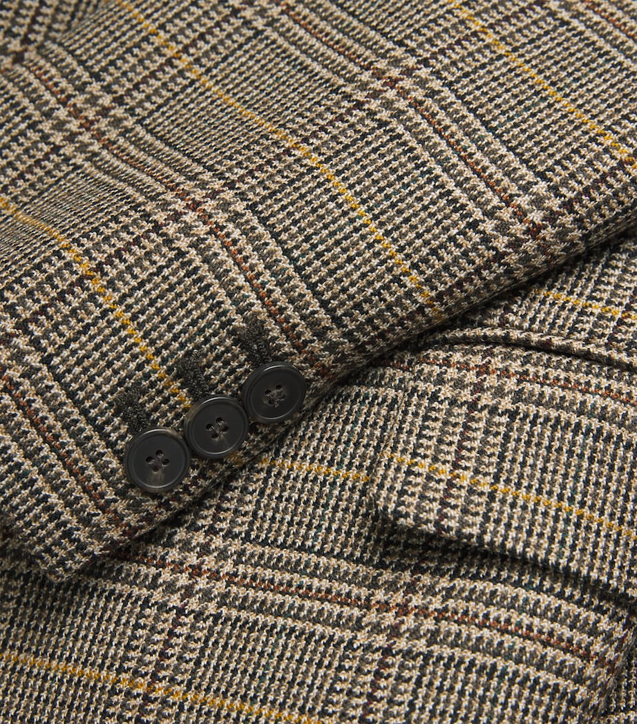 Wool Check Double-Breasted Blazer CHOCOLATE