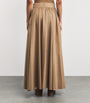 Beige Camel Wool Maxi Skirt