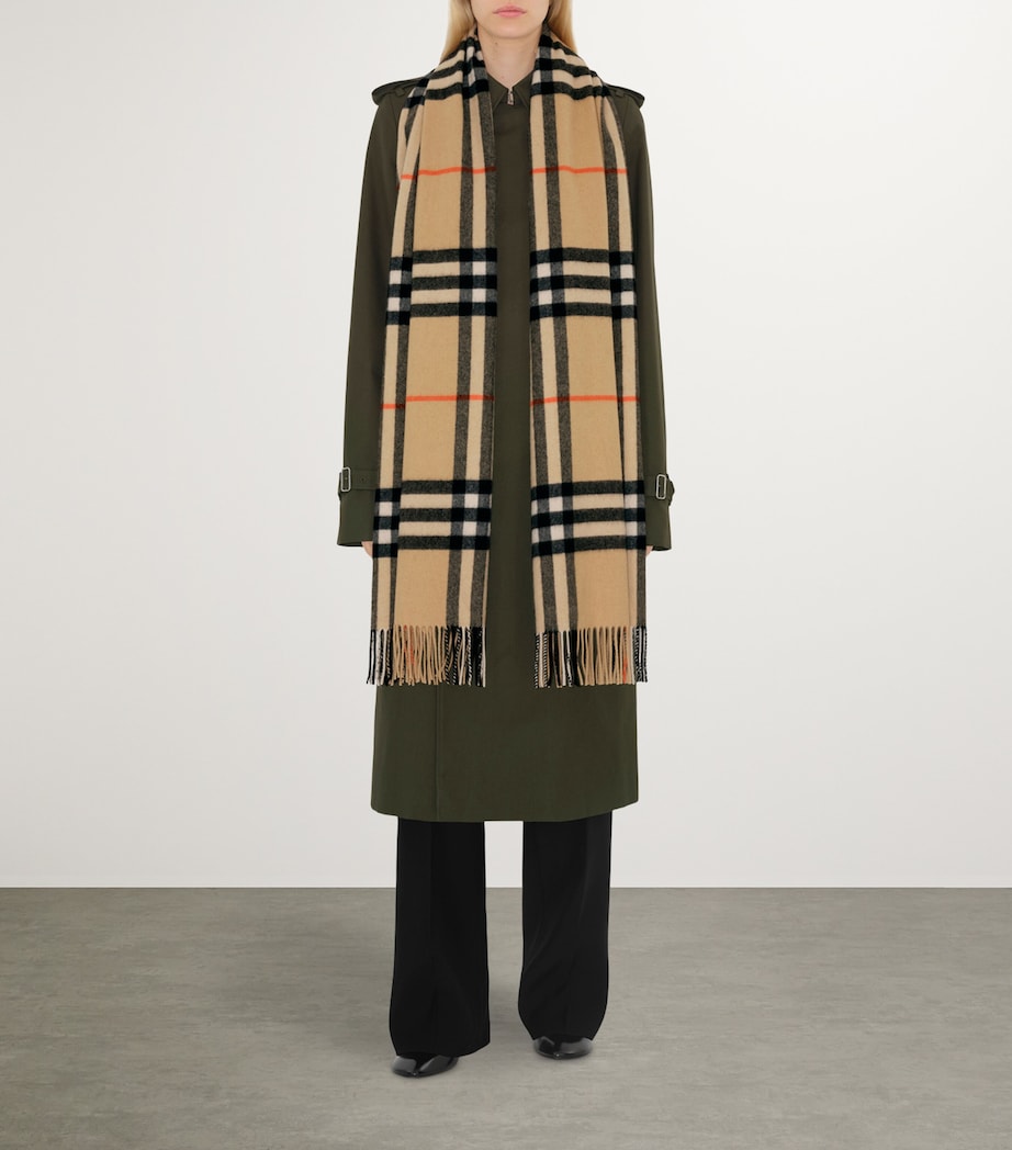 Burberry Wide Cashmere Check Scarf