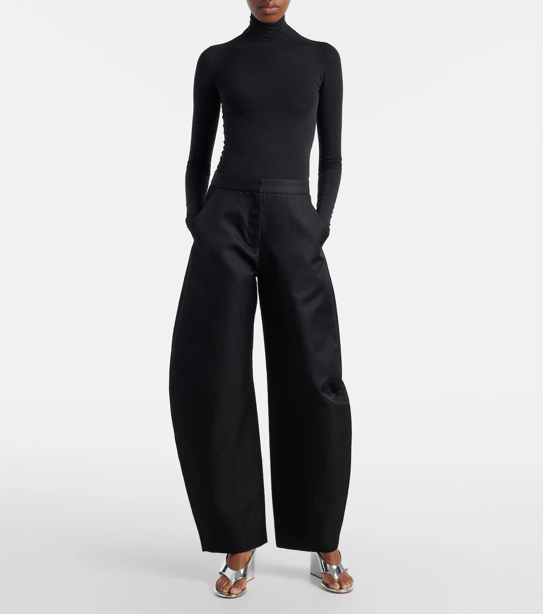 Alaïa - Cube mirrored wedge thong sandals