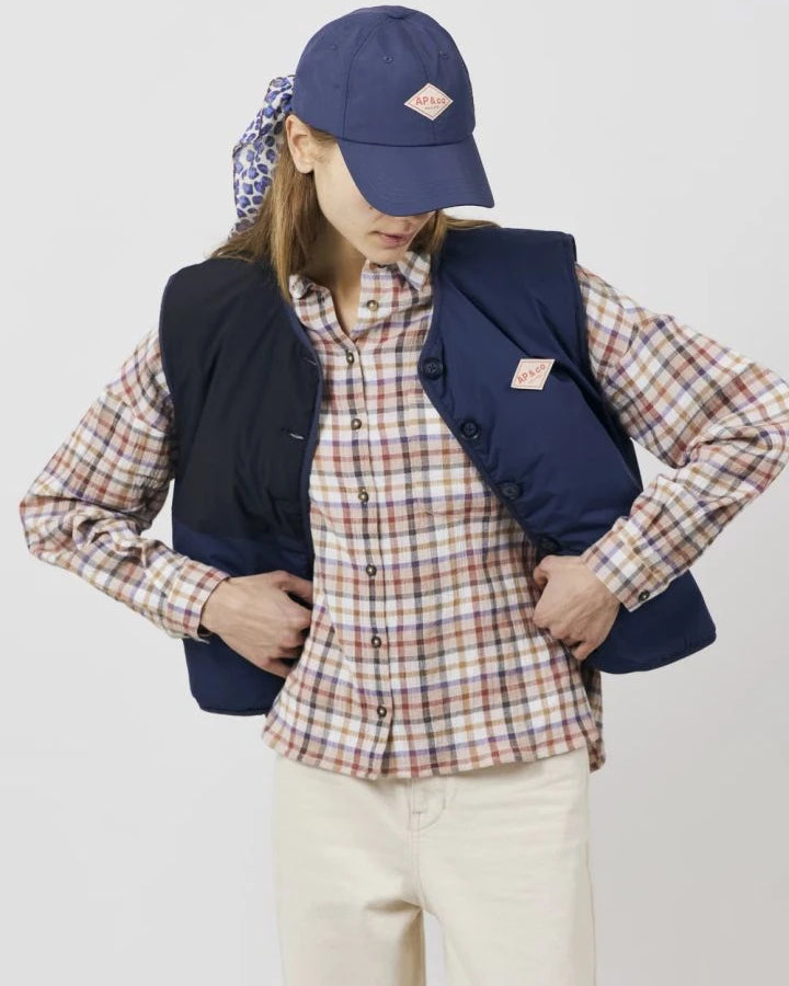 a.p - Georgina Sleeveless Reversible Jacket | Navy blue