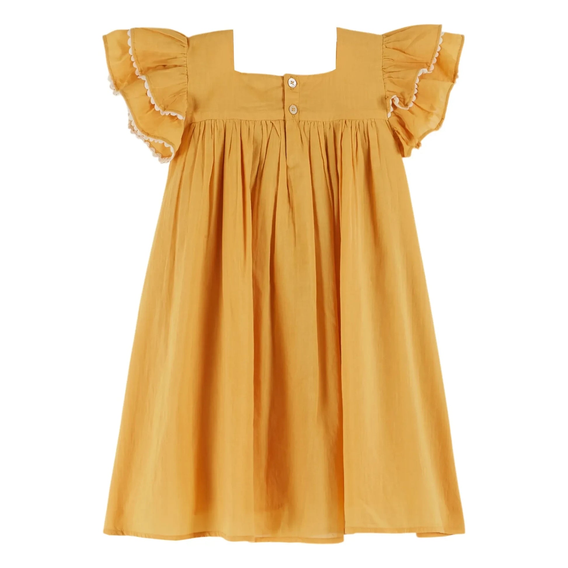 Emile et Ida - Voile Ruffle Dress | Yellow