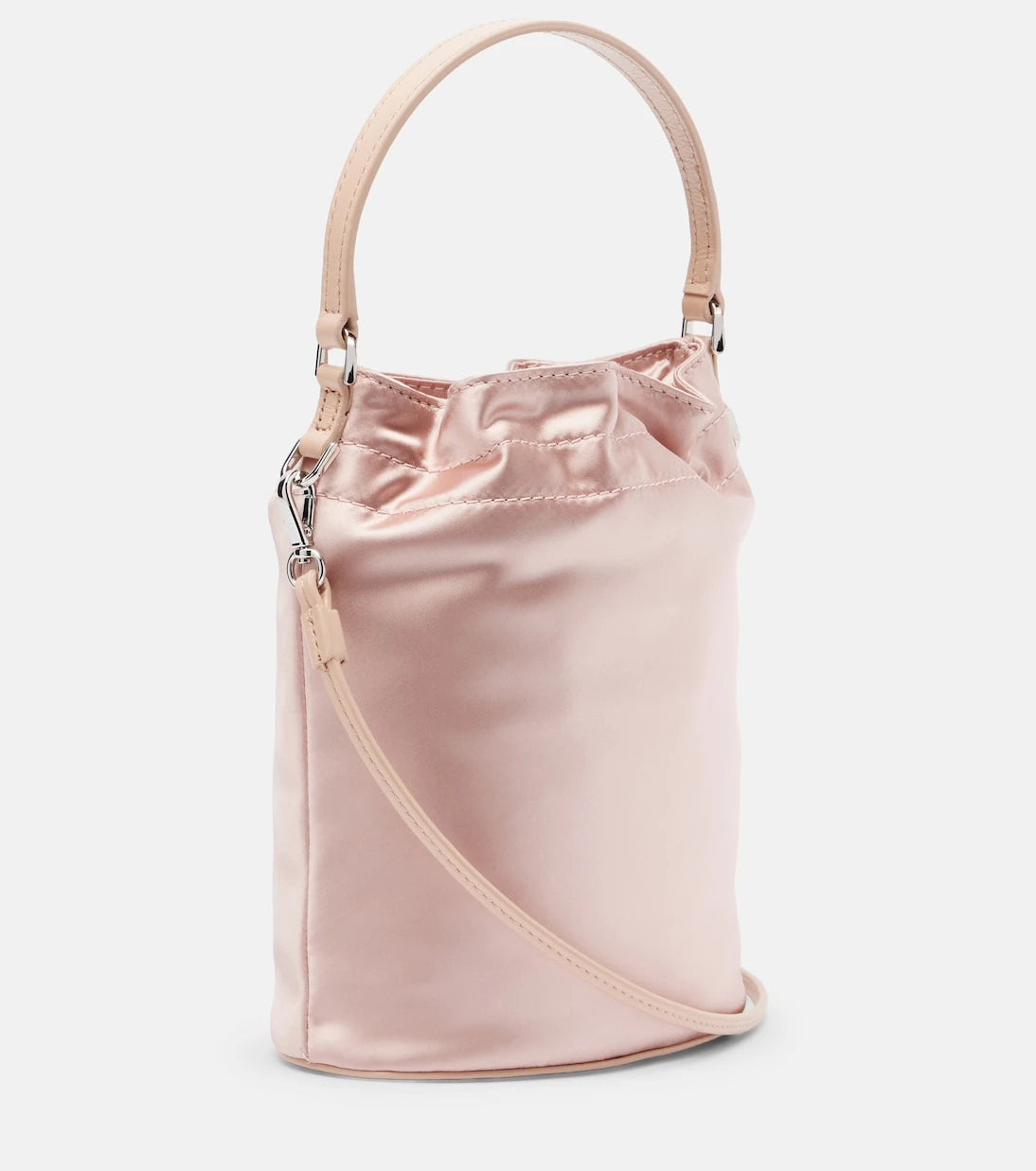Staud - Lila leather-trimmed satin bucket bag
