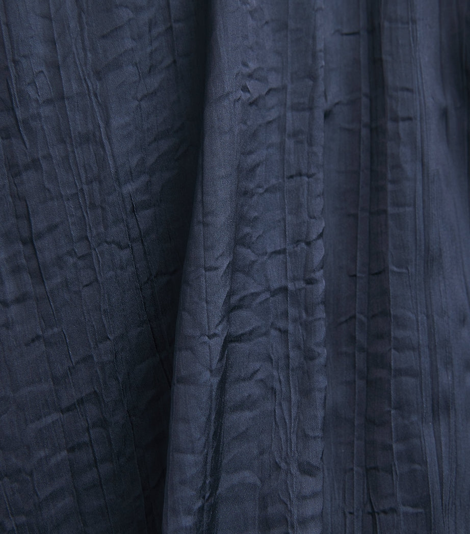 Blue Asymmetric Midi Skirt