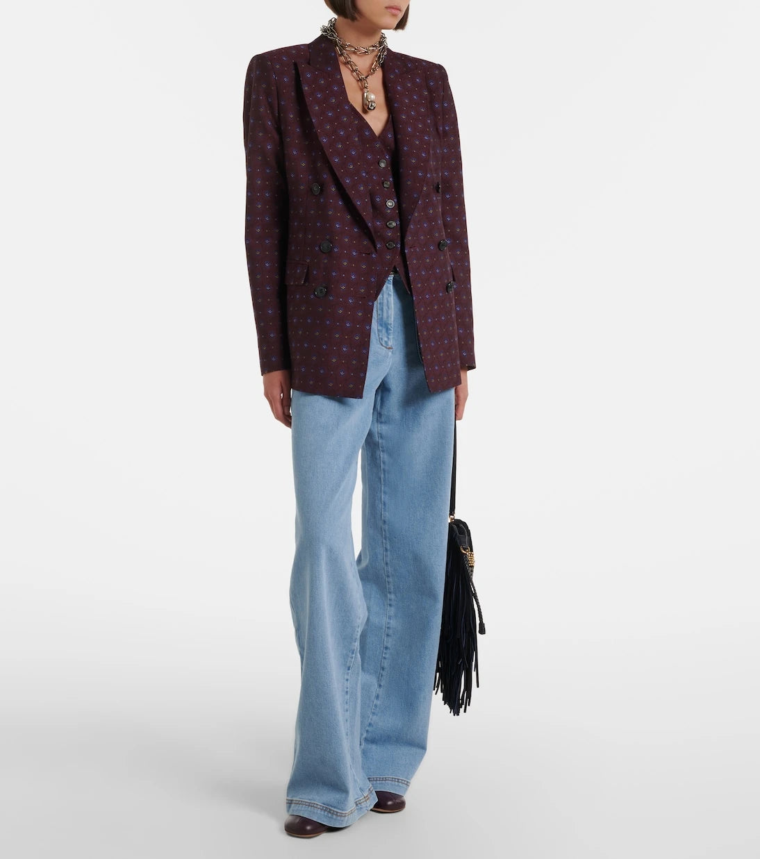 Etro - Floral wool and cotton jacquard blazer
