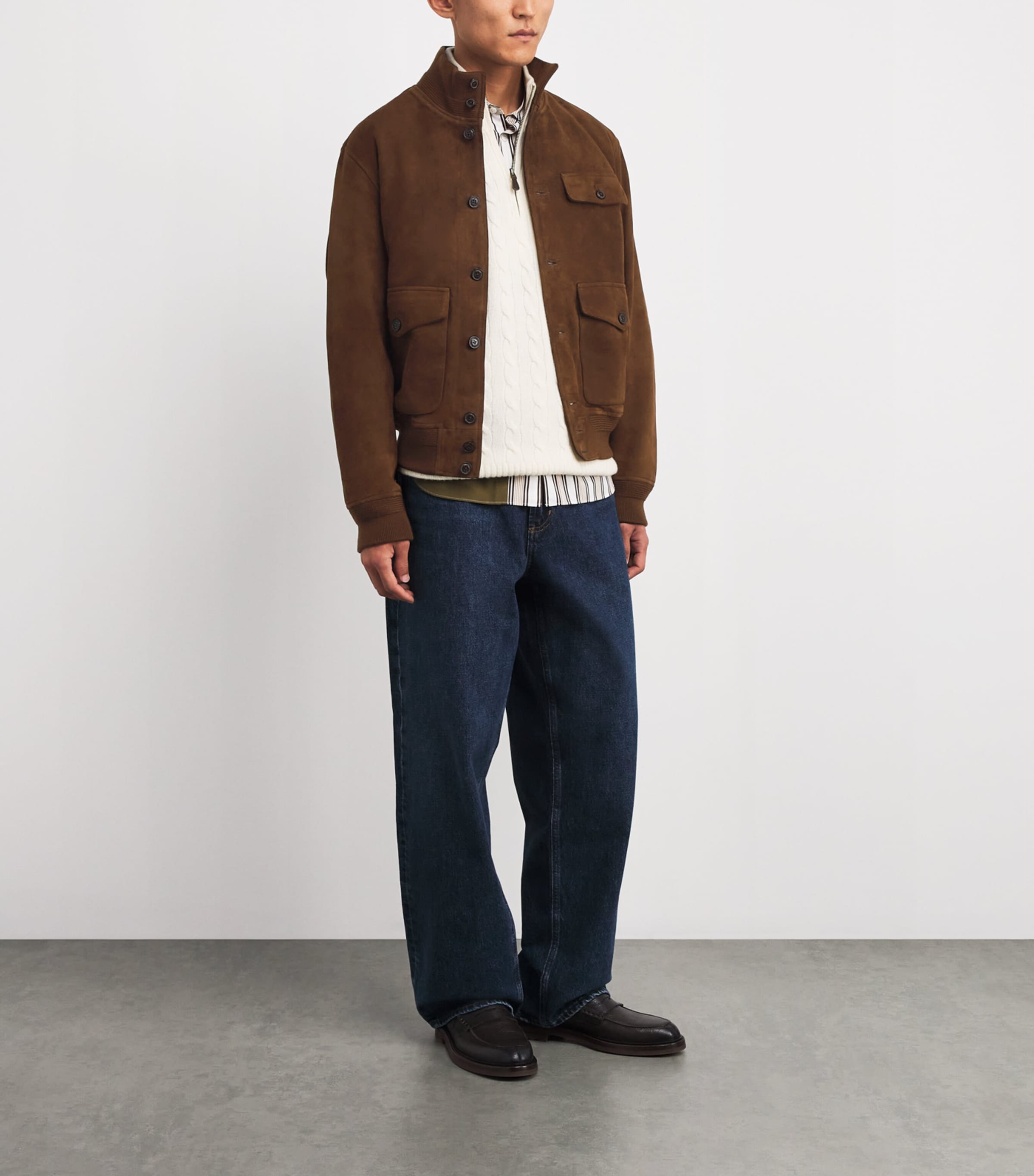 Polo Ralph Lauren Brown Suede Bomber Jacket