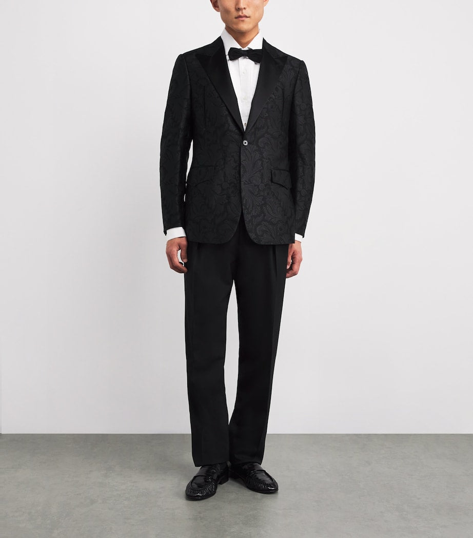 Mulberry Silk-Cotton Paisley Gregory Blazer BLACK